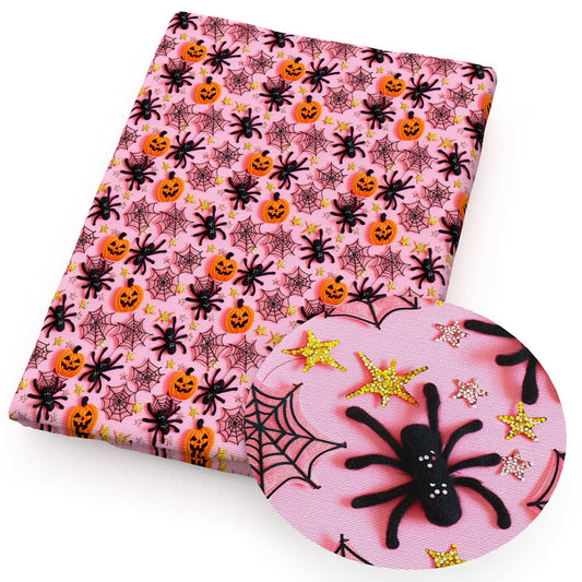 imitation embroidery series halloween spider web pumpkin star fabric