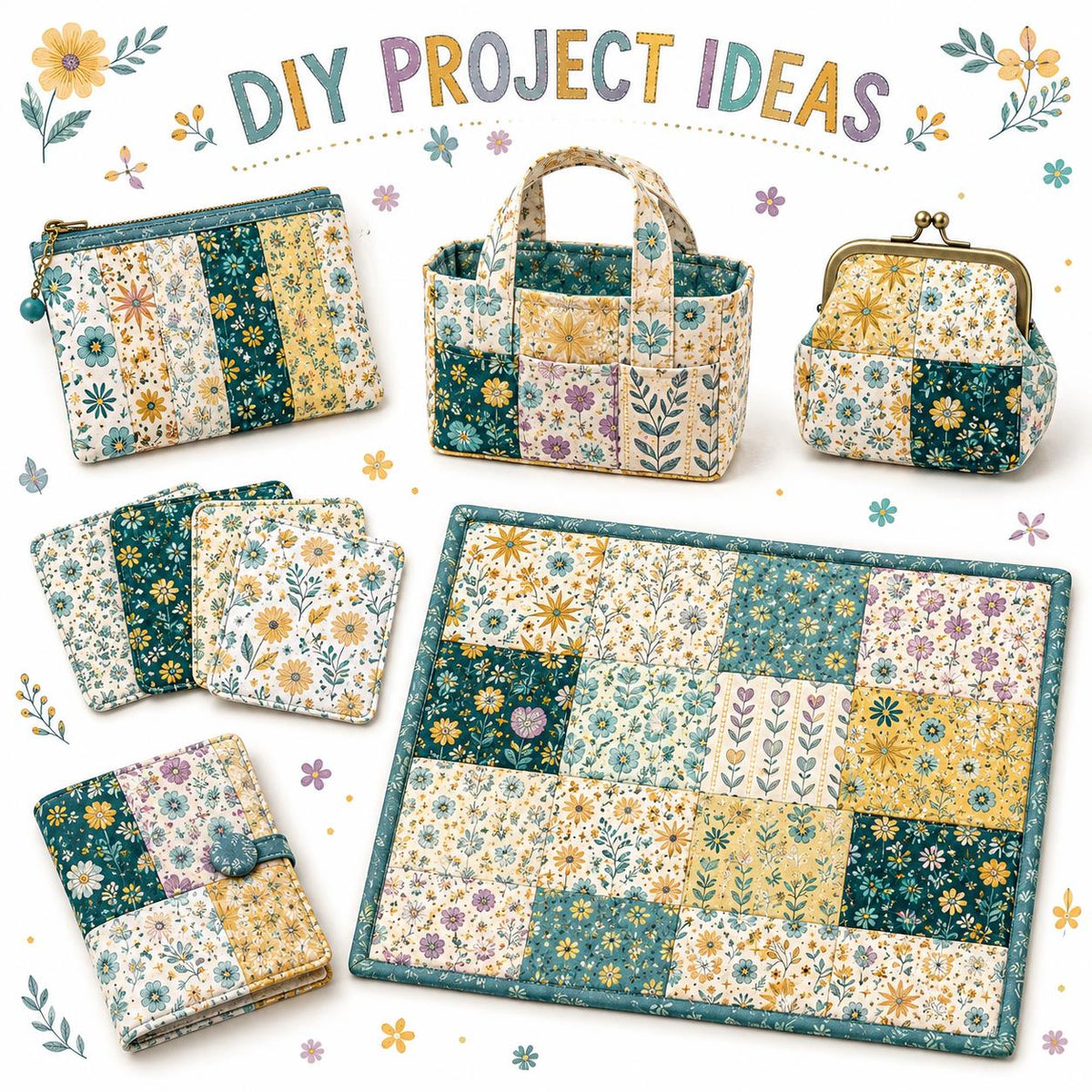 10pcs Charm Pack Set Floral Bird Vintage Style Pattern Handmade DIY with Rich Color and Texture Elements 100% Polyester Patchwork in 10 Design Styles Suitable for Patchwork DIY Craft Projects DIY Wallet Making Gift Giving Bag Making Mother's Day Gift