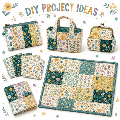 10pcs Charm Pack Set Floral Bird Vintage Style Pattern Handmade DIY with Rich Color and Texture Elements 100% Polyester Patchwork in 10 Design Styles Suitable for Patchwork DIY Craft Projects DIY Wallet Making Gift Giving Bag Making Mother's Day Gift