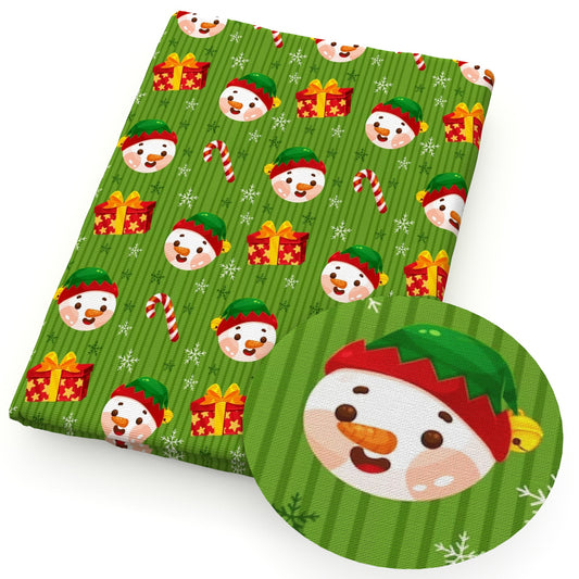 stripe presentgift snowman christmas day fabric