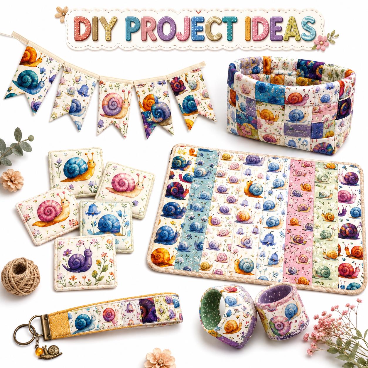 10Pc/Set, Making 10 Images 1pc Each, Each Size: 6.3*50cm Snail Series Sliced Fabric Set Style Combination, Polyester Jelly Roll Fabric Strips, Pre-Cut Quilting Squares, For Quilting DIY, Handicrafts And Sewing, Blankets, Rugs, Interior Decoration