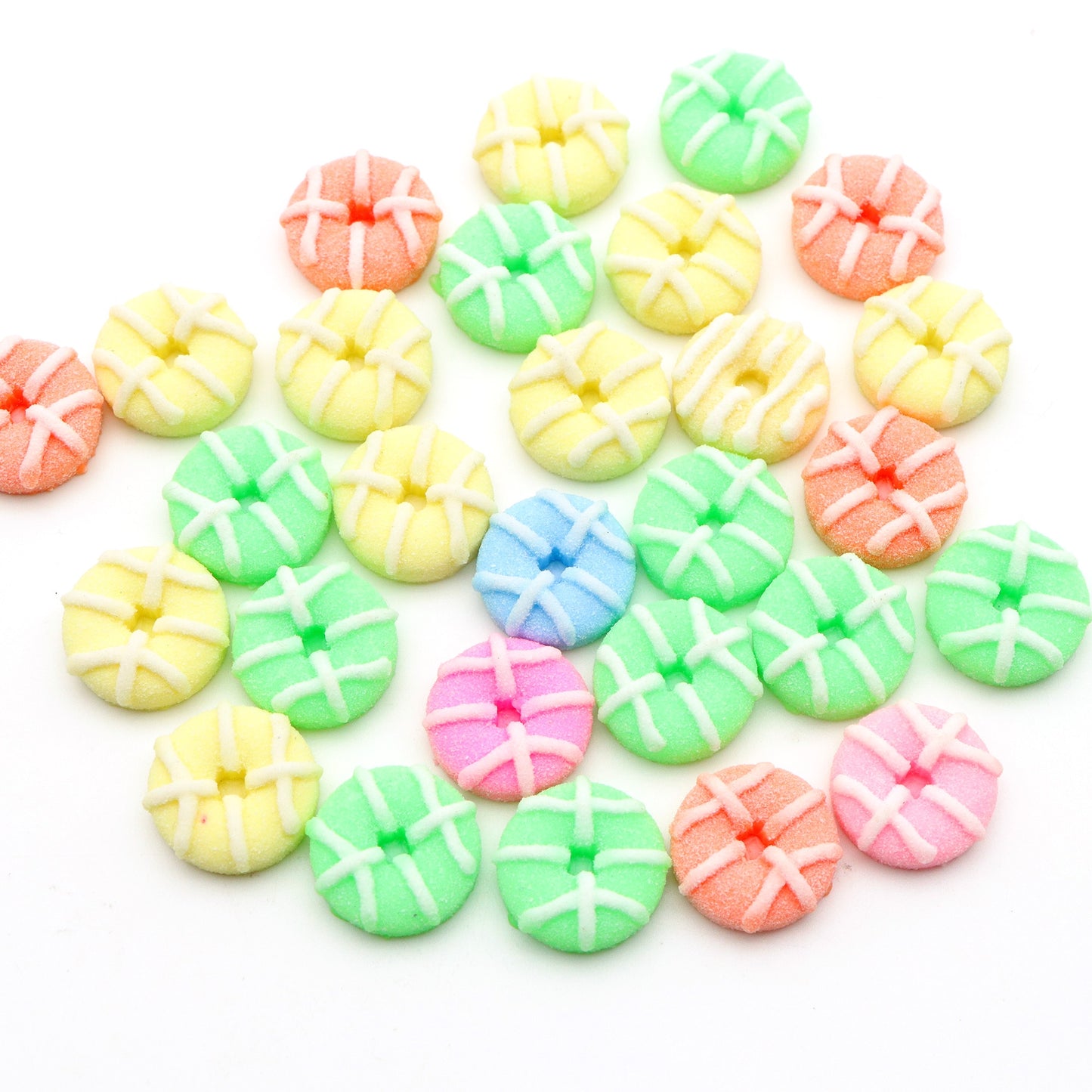 10Pcs/pack Virbant Colors Frosted Donuts Acrylic Charms,3D Flatback Resin Cabochons for DIY Jewelry, Earrings, Bracelets, Keychains, Festive Decor, Homemade Gifts, Phone Cases, Water Bottles, Hair Accessories - Crafting Accessories