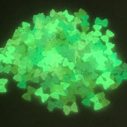 20Pcs/pack Glow in the Dark Acrylic Beads Bowknot Shaped Plain Solid Color for Jewelry Making DIY Bracelet Necklace Chain Earrings Charm Decors For Nail Art Design Crafts Jewelry Accessories