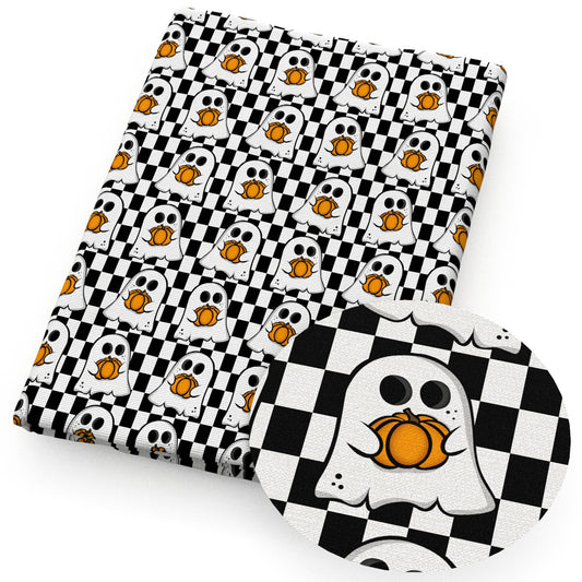 plaid halloween skull ghost skeleton bones fabric