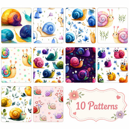 10Pc/Set, Making 10 Images 1pc Each, Each Size: 6.3*50cm Snail Series Sliced Fabric Set Style Combination, Polyester Jelly Roll Fabric Strips, Pre-Cut Quilting Squares, For Quilting DIY, Handicrafts And Sewing, Blankets, Rugs, Interior Decoration