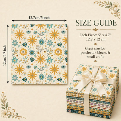 10pcs Charm Pack Set Floral Bird Vintage Style Pattern Handmade DIY with Rich Color and Texture Elements 100% Polyester Patchwork in 10 Design Styles Suitable for Patchwork DIY Craft Projects DIY Wallet Making Gift Giving Bag Making Mother's Day Gift