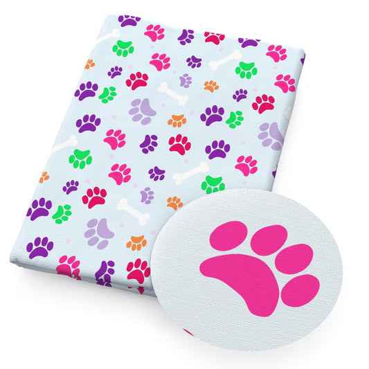 footprint paw bonesfish bonesdog bones dots spot fabric