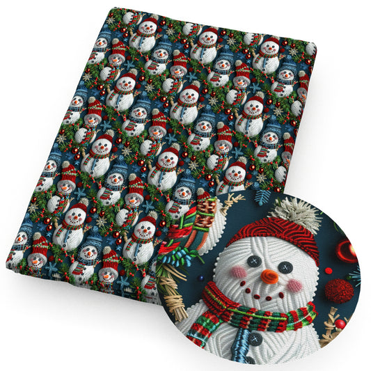 snowman christmas day imitation embroidery series fabric