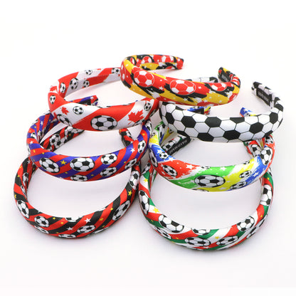 world cup football series satin high cranial hairband