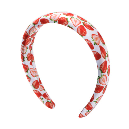 strawberry satin high cranial hairband