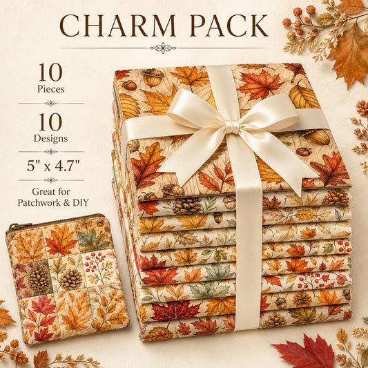 10Pc/Set Fall Autumn Series Maple Leaf Pinecones Fat Quarter Fabric, Pre-Cut Square Fabric Assort, Fabric Set, Craft Fabric, Handmade DIY Patchwork Fabric,Home Quilting Sewing Fabric, Packaging Fabric, Scrapbooking Craft Hobbyist
