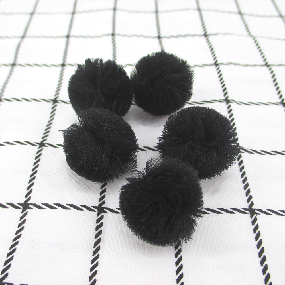 10pcs 25mm Vibrant Polyester Mesh Balls - Decorative Accessories for Clothing, Hair Accessories Making Materials - Colorful DIY Craft Supplies for Jewelry Designers