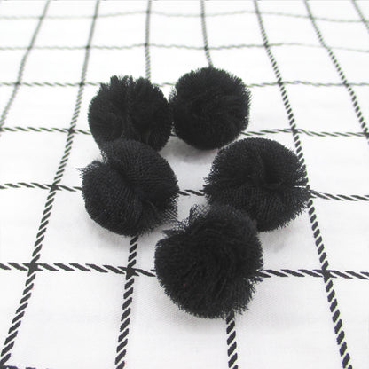 10pcs 25mm Vibrant Polyester Mesh Balls - Decorative Accessories for Clothing, Hair Accessories Making Materials - Colorful DIY Craft Supplies for Jewelry Designers