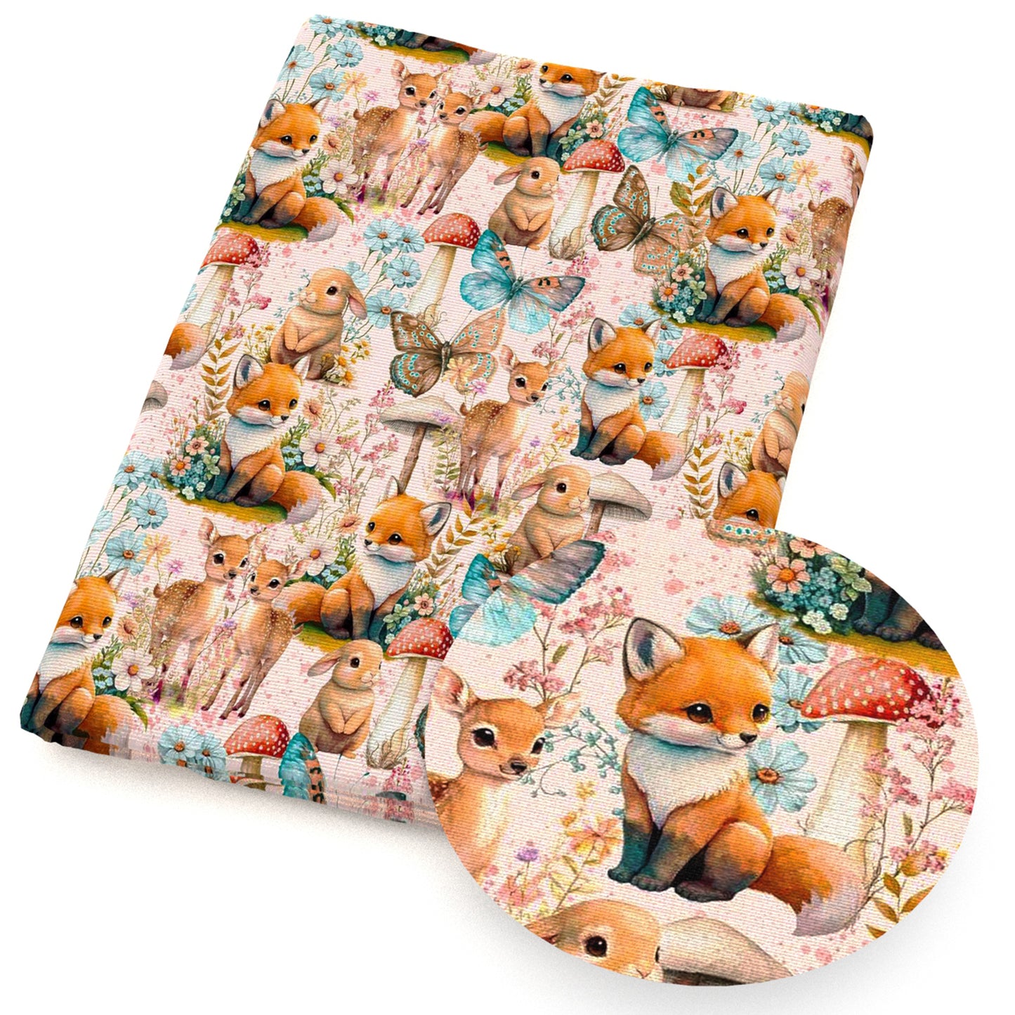 plant animals fox fabric