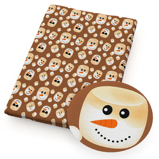 christmas day snowman cotton candy fabric