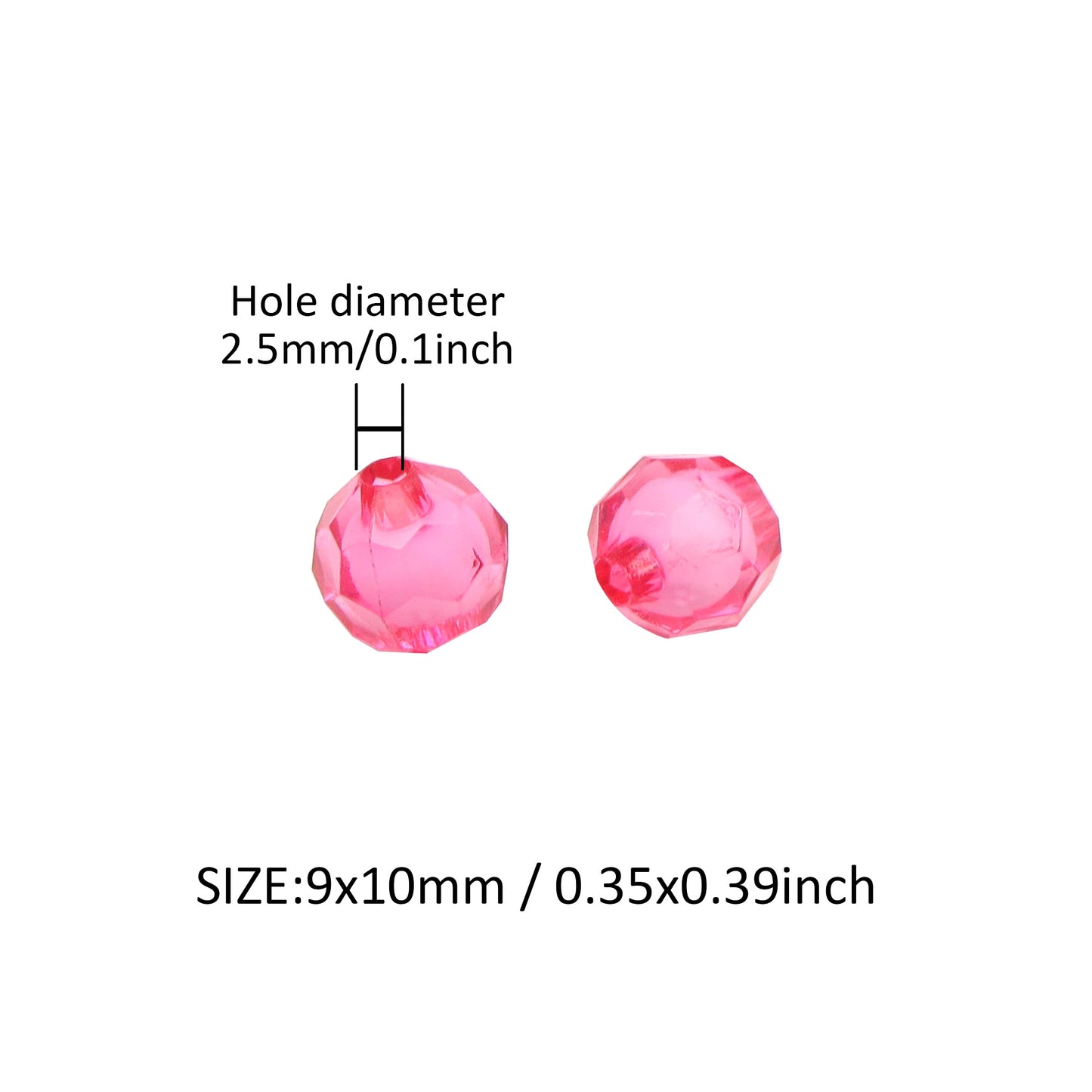 10Pcs Mix Color Acrylic Transparent Hexagonal Beads Imitation Crystal Beads Loose Beads Diy Handmade Beaded Mobile Phone Chain Bracelet Necklace Making Jewelry Accessories