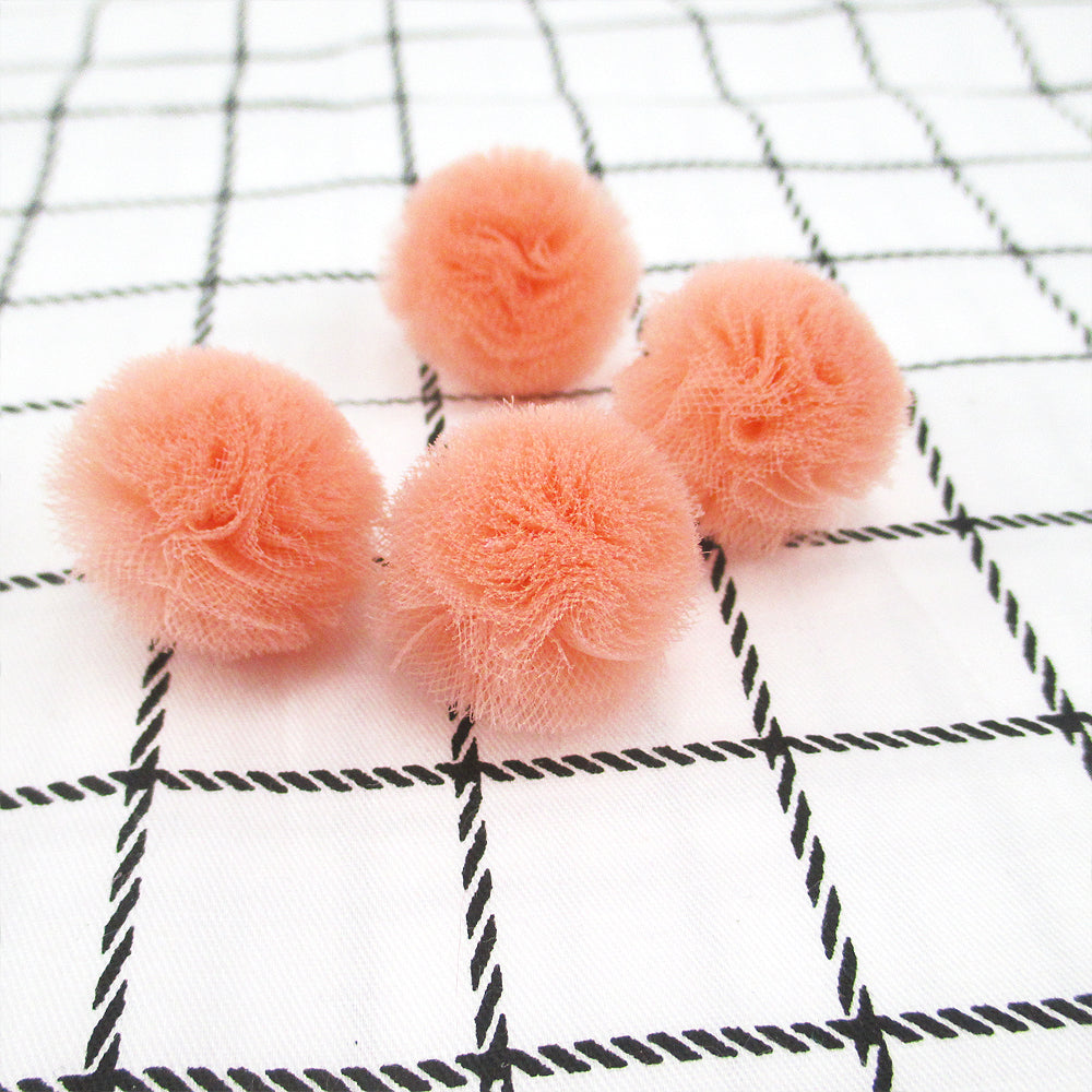 10pcs 25mm Vibrant Polyester Mesh Balls - Decorative Accessories for Clothing, Hair Accessories Making Materials - Colorful DIY Craft Supplies for Jewelry Designers