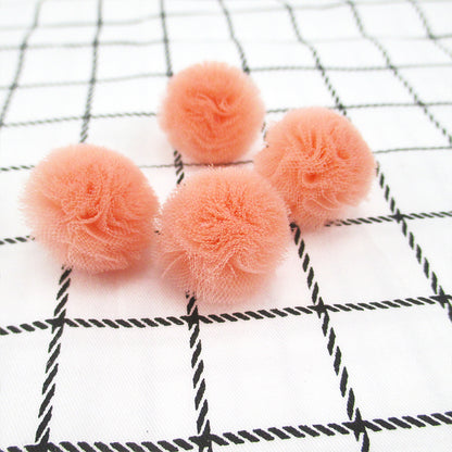 10pcs 25mm Vibrant Polyester Mesh Balls - Decorative Accessories for Clothing, Hair Accessories Making Materials - Colorful DIY Craft Supplies for Jewelry Designers