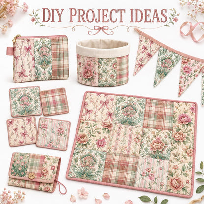 10pcs Charm Pack Set Floral Pattern 100% Polyester Patchwork in 10 Design Styles, Ready-to-Sew Without Cutting, Suitable For Patchwork Wallet Making Gift Giving Tote Bags Coasters DIY Craft Projects For Mother's Gift