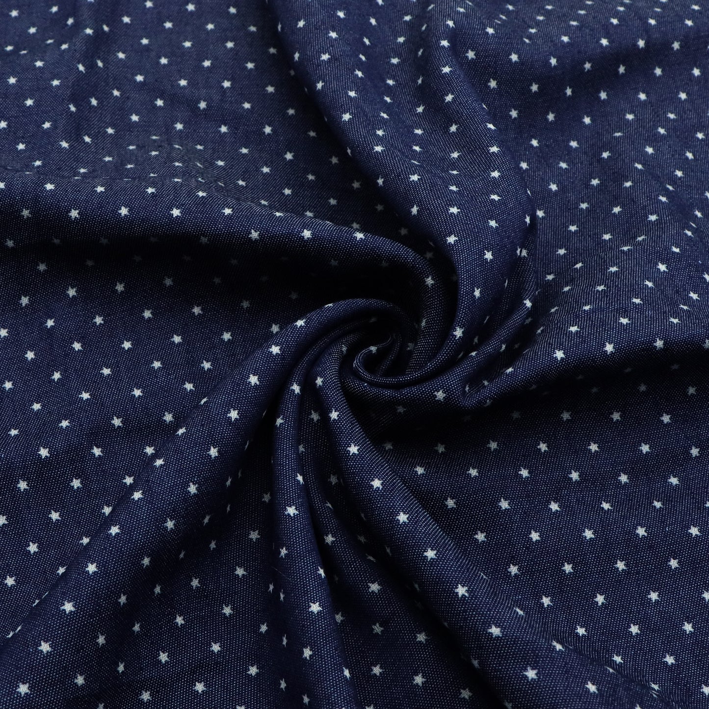 1pc Mini Star Print Denim Fabric - 59x19.68inch Precut for DIY Quilting, Sewing, Craft Projects, Party Decorations, Hair Ties, Bags & Wallet Making - Vibrant Blue with White Star Pattern, Craft Project Material | Decorative Fabric | Precut Material