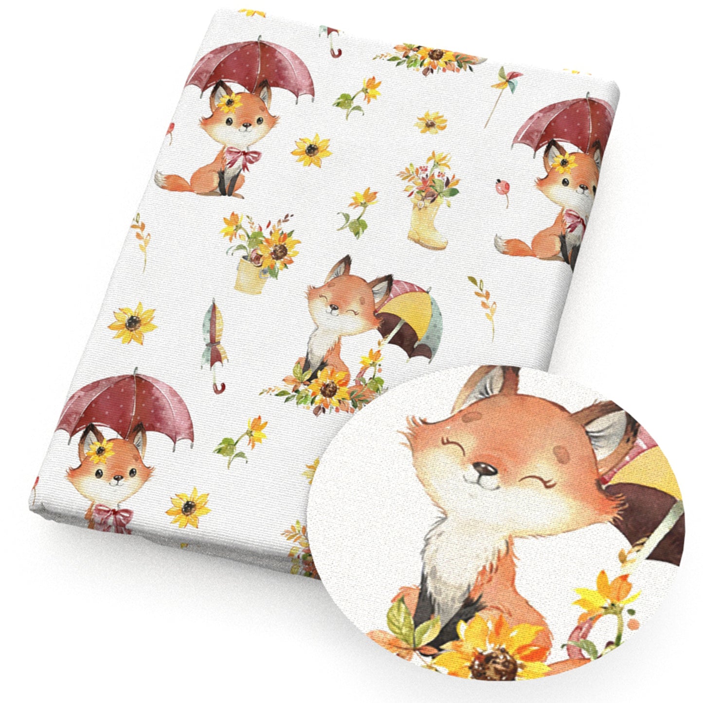 fox flowerfloral boots umbrella fabric