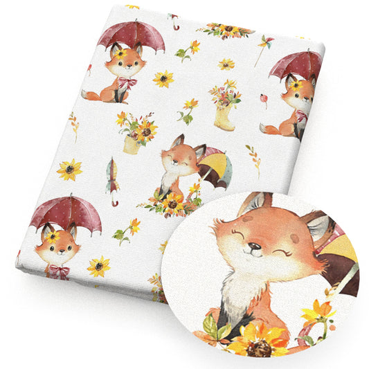 fox flowerfloral boots umbrella fabric