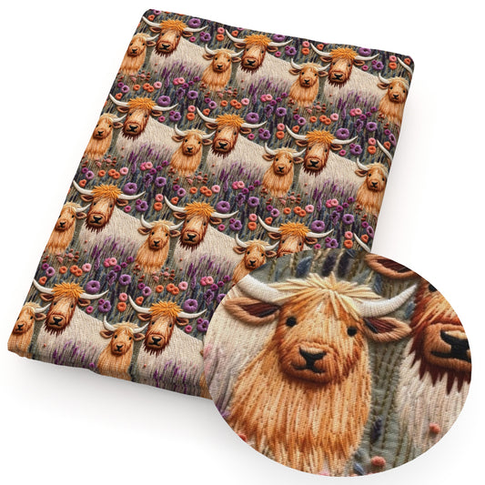 imitation embroidery series cow flowerfloral fabric