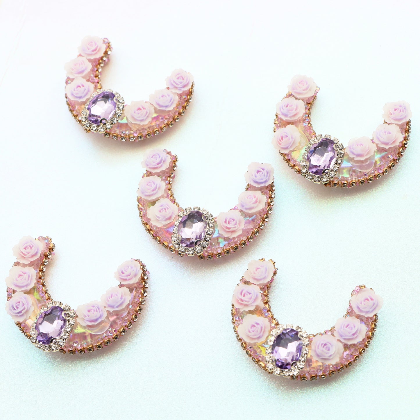 1PC Moon Rhinestone Bead with Opal Effect - Faux Crystal Spacer for DIY Jewelry Making, Bracelets, Necklaces, Earrings & Crafts