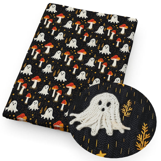 imitation embroidery series halloween skull ghost skeleton bones mushroom fabric