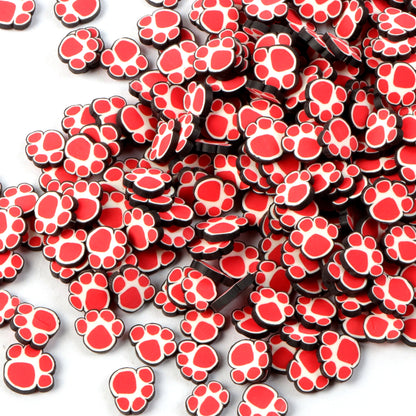 10g Animals Footprint Nail Art Polymer Clay Slices-Unscented,Vibrant Dog Bear Slime Charms for Lip Gloss Making, Resin, and Nail Art Decorations - Perfect for DIY Crafts and Creative Projects