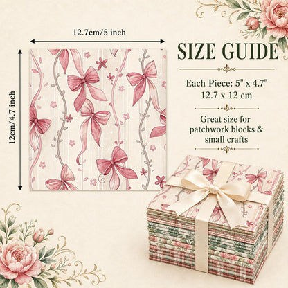 10pcs Charm Pack Set Floral Pattern 100% Polyester Patchwork in 10 Design Styles, Ready-to-Sew Without Cutting, Suitable For Patchwork Wallet Making Gift Giving Tote Bags Coasters DIY Craft Projects For Mother's Gift