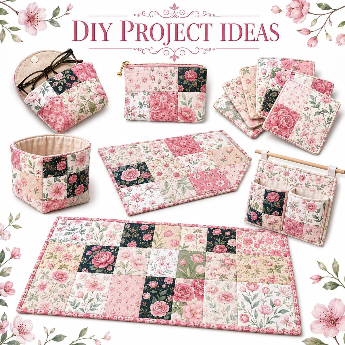 10Pc/Set Flower Series Fat Quarter Fabric, Pre-Cut Square Fabric Assort, Fabric Set, Craft Fabric, Handmade DIY Patchwork Fabric,Home Quilting Sewing Fabric, Packaging Fabric, Scrapbooking Craft Hobbyist
