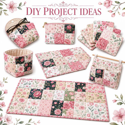 10Pc/Set Flower Series Fat Quarter Fabric, Pre-Cut Square Fabric Assort, Fabric Set, Craft Fabric, Handmade DIY Patchwork Fabric,Home Quilting Sewing Fabric, Packaging Fabric, Scrapbooking Craft Hobbyist