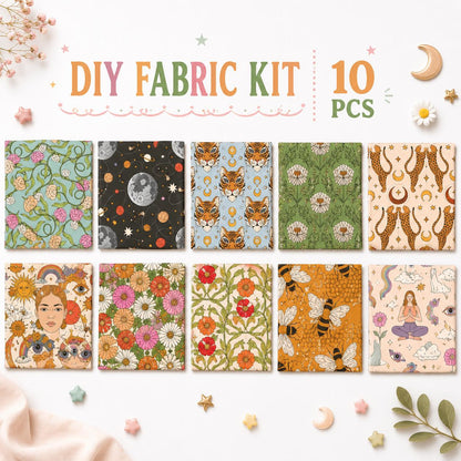 10pcs Charm Pack Set Floral Bee Pattern Vintage Style Handmade DIY with Rich Color and Texture Elements 100% Polyester Patchwork in 10 Design Styles Suitable for Patchwork DIY Craft Projects DIY Wallet Making Gift Giving Bag Making Mother's Day Gift