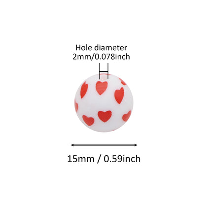 5pcs Heart Silicone Beads - Versatile DIY Crafting Set for Earrings, Necklaces, Keychains & More