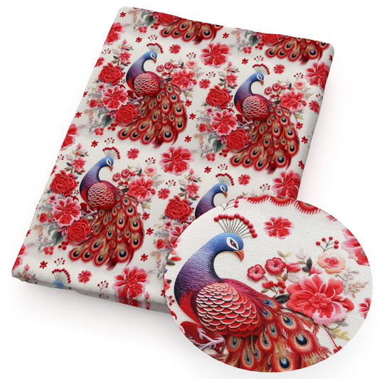 peacock imitation embroidery fabric