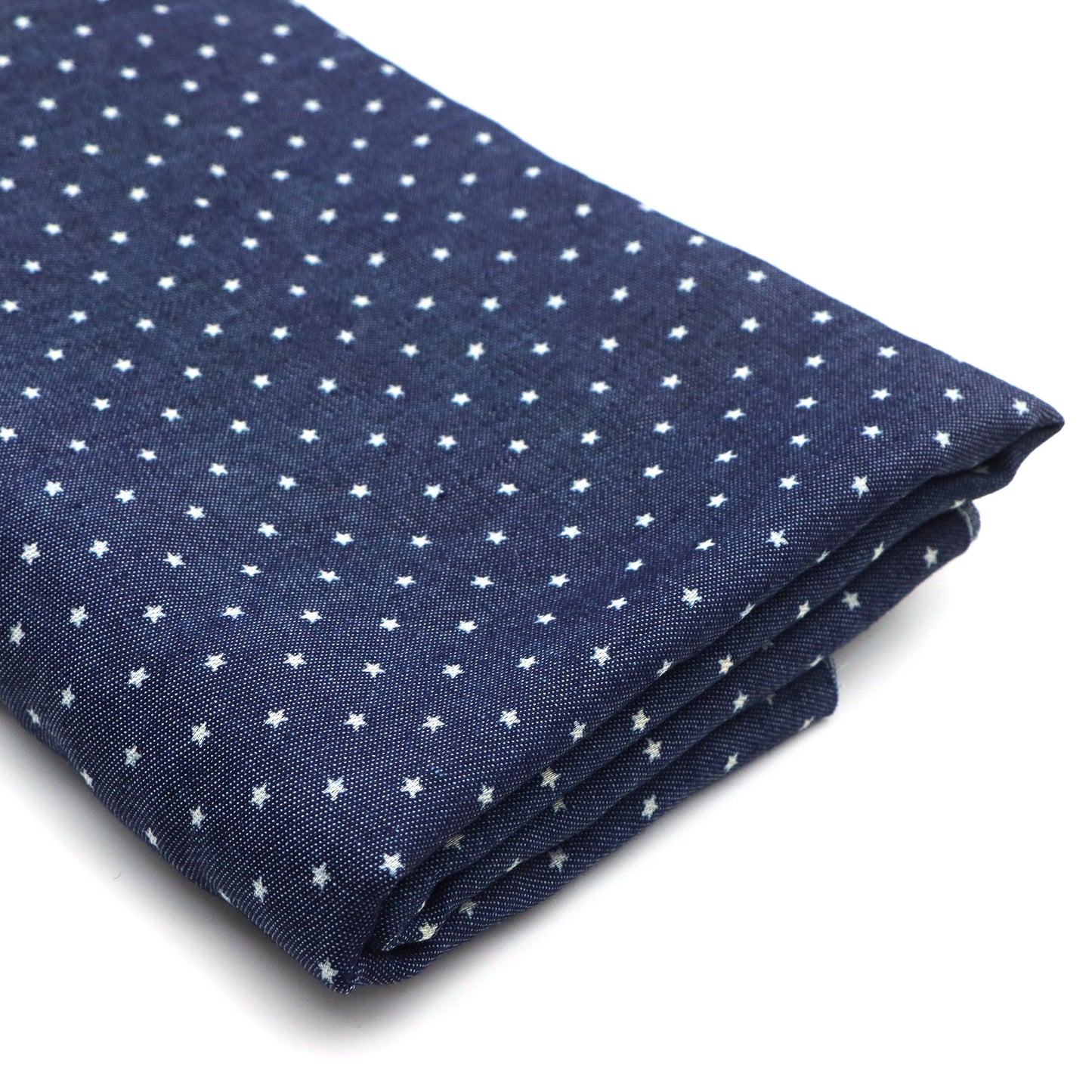 1pc Mini Star Print Denim Fabric - 59x19.68inch Precut for DIY Quilting, Sewing, Craft Projects, Party Decorations, Hair Ties, Bags & Wallet Making - Vibrant Blue with White Star Pattern, Craft Project Material | Decorative Fabric | Precut Material