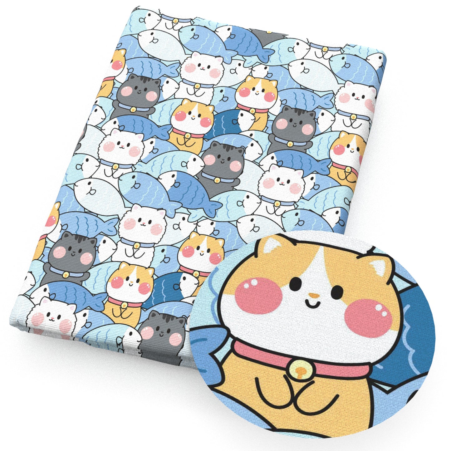 cat dogpuppy fish fabric