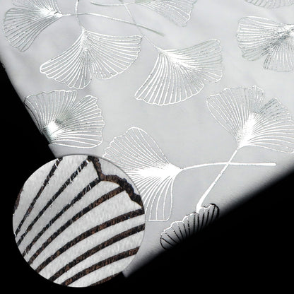 1pc silvery hot stamping ginkgo leaf velvet fabric  - 59x19.68inch(150x50cm) 100%Polyester Material, High Density for DIY Crafts - Hand Wash Only Precut Fabric