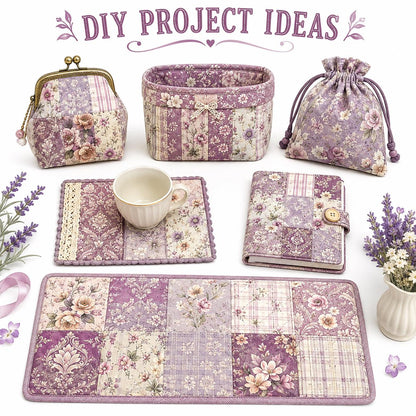 10Pc/Set Flower Purple Series Stripe Plaid Fat Quarter Fabric, Pre-Cut Square Fabric Assort, Fabric Set, Craft Fabric, Handmade DIY Patchwork Fabric,Home Quilting Sewing Fabric, Packaging Fabric, Scrapbooking Craft Hobbyist