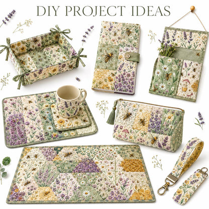 10Pc/Set Flower Daisy Series Bee Mushroom Lavender Fat Quarter Fabric, Pre-Cut Square Fabric Assort, Fabric Set, Craft Fabric, Handmade DIY Patchwork Fabric,Home Quilting Sewing Fabric, Packaging Fabric, Scrapbooking Craft Hobbyist