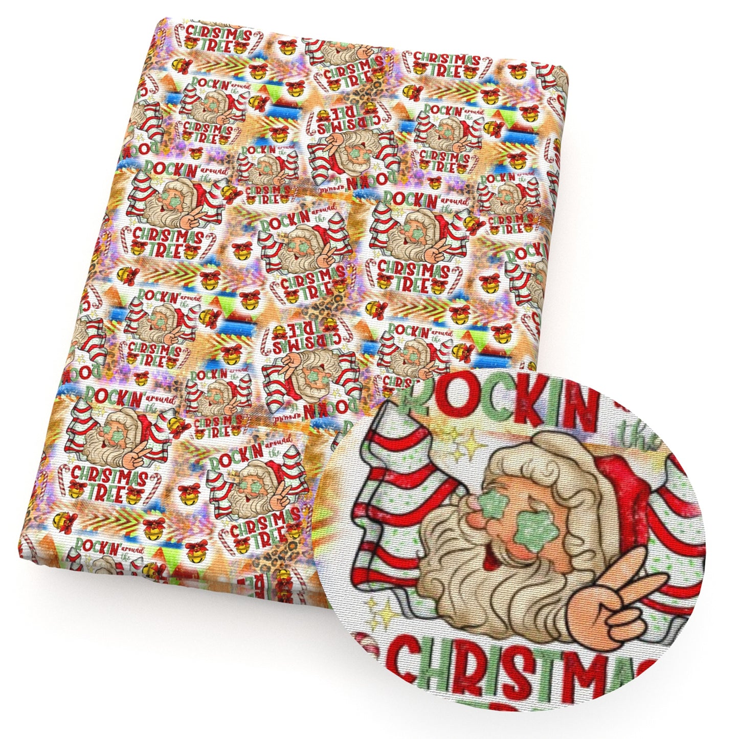 bell christmas tree letters alphabet leopard cheetah fabric