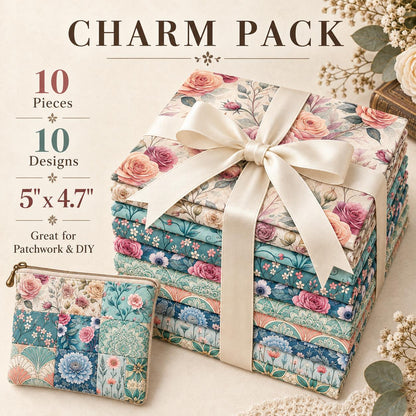 10Pc/Set Flower Series Fat Quarter Fabric, Pre-Cut Square Fabric Assort, Fabric Set, Craft Fabric, Handmade DIY Patchwork Fabric,Home Quilting Sewing Fabric, Packaging Fabric, Scrapbooking Craft Hobbyist
