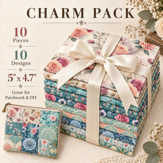 10Pc/Set Flower Series Fat Quarter Fabric, Pre-Cut Square Fabric Assort, Fabric Set, Craft Fabric, Handmade DIY Patchwork Fabric,Home Quilting Sewing Fabric, Packaging Fabric, Scrapbooking Craft Hobbyist
