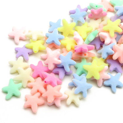 10pcs Mix Color Vibrant Star-Shaped Velvet Beads For Jewelry Making DIY Handmade Bracelet Necklace Accessories