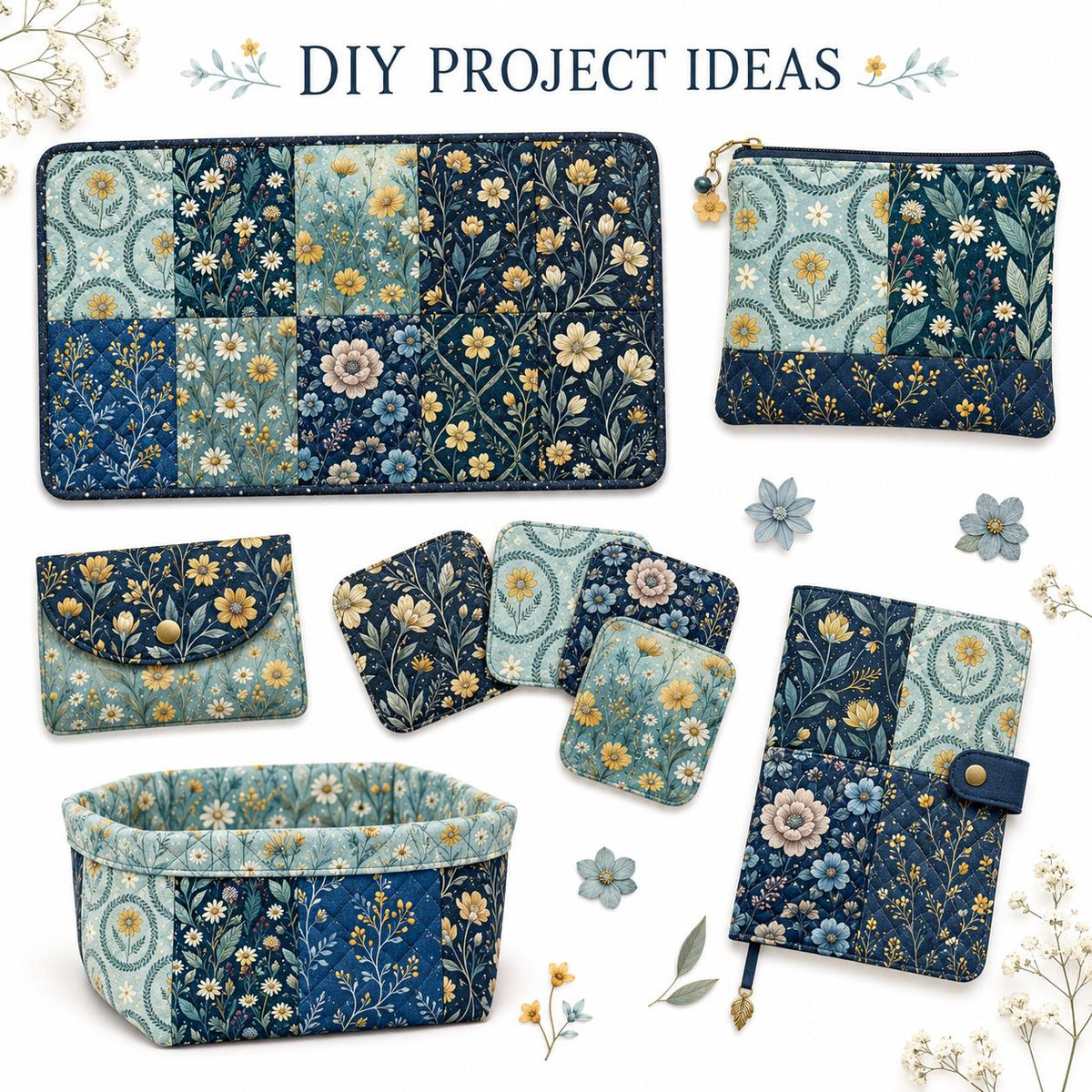 10Pc/Set Flower Series Fat Quarter Fabric, Pre-Cut Square Fabric Assort, Fabric Set, Craft Fabric, Handmade DIY Patchwork Fabric,Home Quilting Sewing Fabric, Packaging Fabric, Scrapbooking Craft Hobbyist