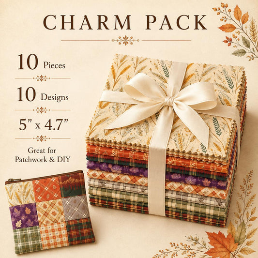 10Pc/Set Autumn Series Plaid Leaves Maple Leaf Fat Quarter Fabric, Pre-Cut Square Fabric Assort, Fabric Set, Craft Fabric, Handmade DIY Patchwork Fabric,Home Quilting Sewing Fabric, Packaging Fabric, Scrapbooking Craft Hobbyist