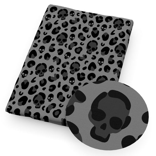 skull ghost skeleton bones leopard cheetah halloween fabric