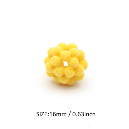 5pcs Velvet Hollow Beads - Soft Plush Assorted Shapes for DIY Jewelry Making, Hair Accessories, and Crafts