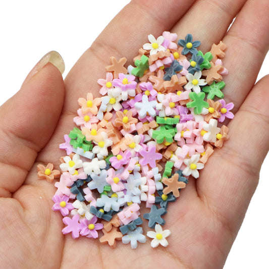 10pcs Mix color Acrylic Beads Flower Floral Shaped for Jewelry Making DIY Bracelet Necklace Chain Earrings Charm Decors For Nail Art Design Crafts Jewelry Accessories